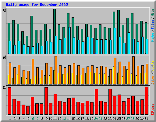 Daily usage for December 2025