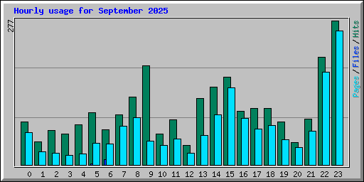 Hourly usage for September 2025